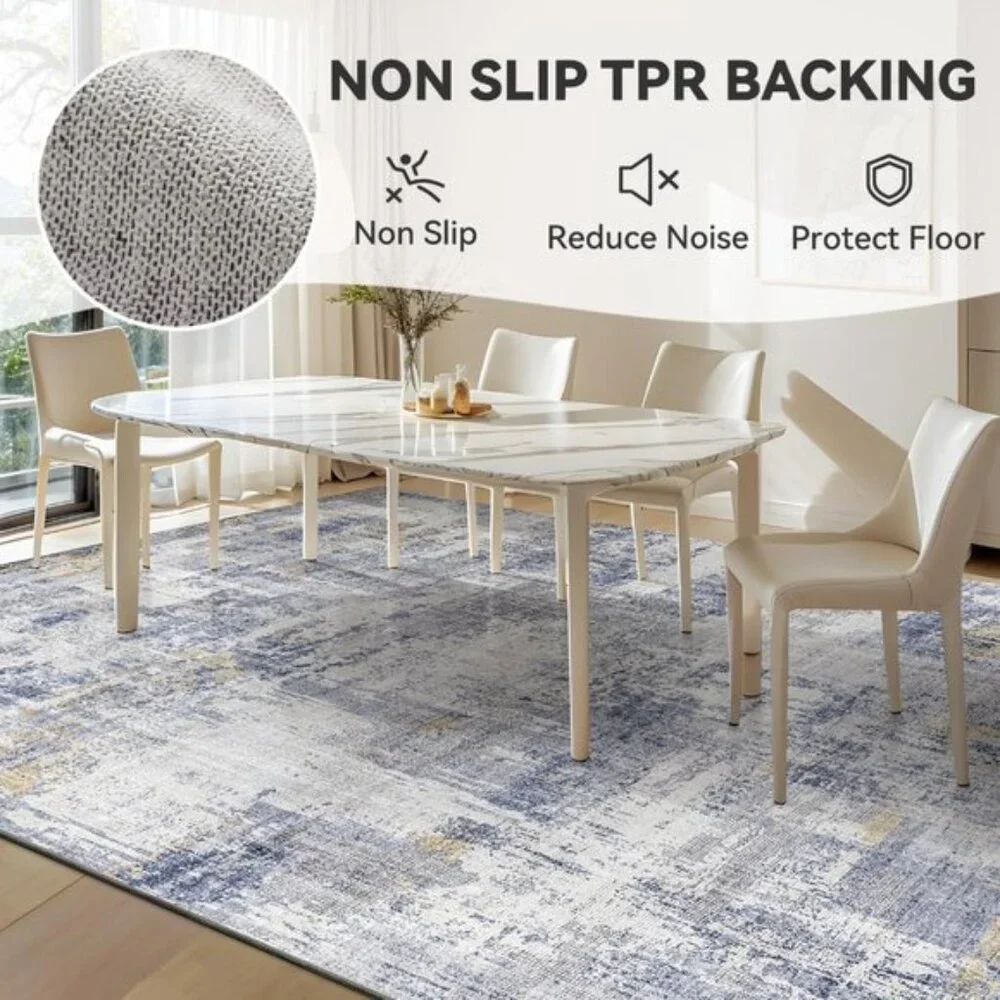 New 8x10 Area Rug, Washable Modern Abstract Carpet for Home, Room or Office